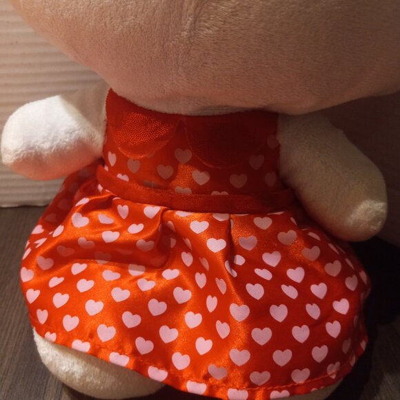 Sanrio 2018 Hello Kitty 12" Plush Red Dress Pink Hearts Red Hair Bow - Picture 3 of 9